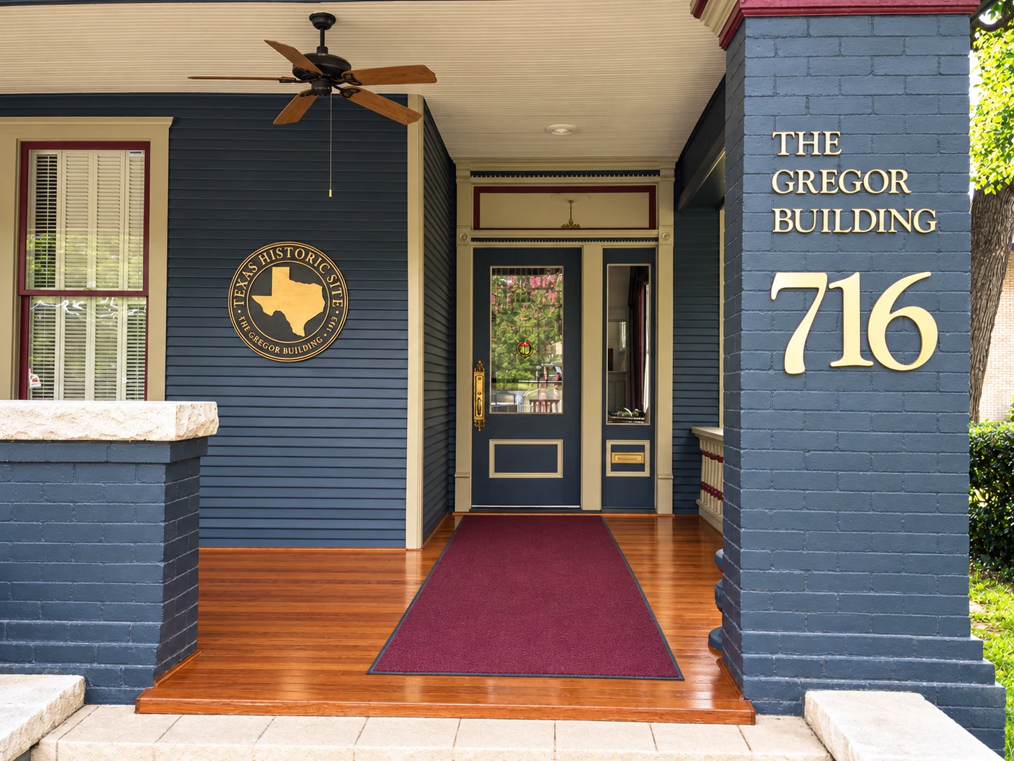 Historic Gregor Building entrance at 716